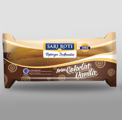 Roti krim Cokelat Vanila